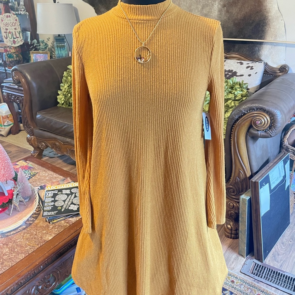 NWT Golden turtle neck and belle sleeve knit dress